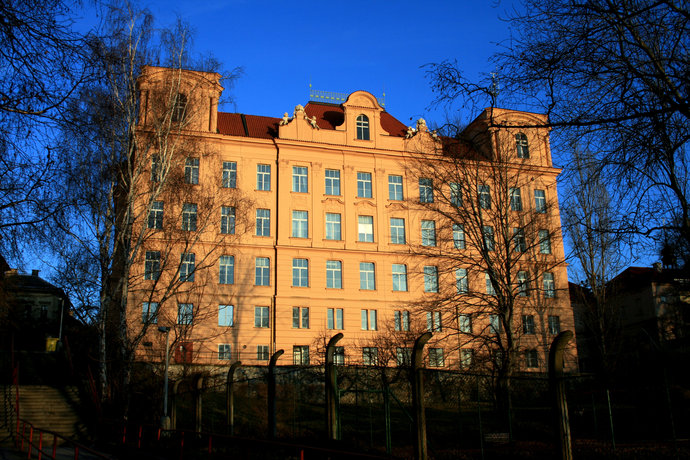 Historic Building of Faculty of Mathematics and Physics. Charles University, Prague, Czech Republic