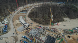 Fortschritt des Tunnelbaus für den SIS100-Ringbeschleuniger, April 2021.