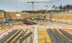 Excavation pit for transfer building, one of the most complex FAIR buildings Photo: C. Grau/GSI Helmholtzzentrum für Schwerionenforschung GmbH
