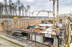 Tunnel for FAIR ring accelerator SIS100 (r.), supply tunnel (l.) Photo: C. Grau/GSI Helmholtzzentrum für Schwerionenforschung GmbH