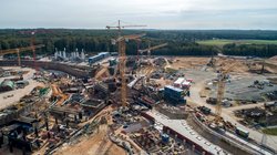 View in the direction of the transfer building, september 2020. Photo: M. Konradt/GSI/FAIR