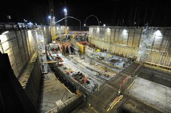 FAIR construction site at night Photo: G. Otto/GSI Helmholtzzentrum für Schwerionenforschung GmbH